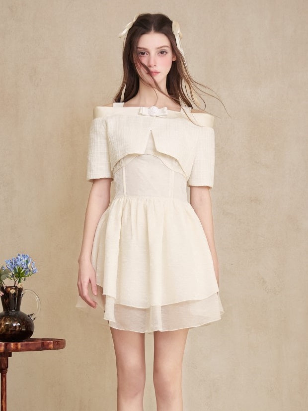 Camisole Short Dress ＆ Cropped Strap Jacket