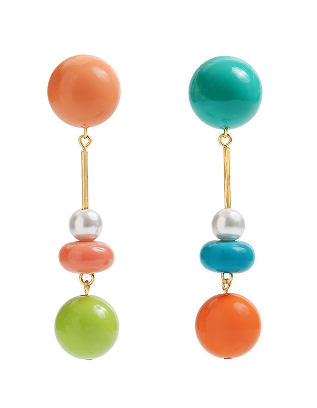 Contrast Color Simple Beaded Earrings