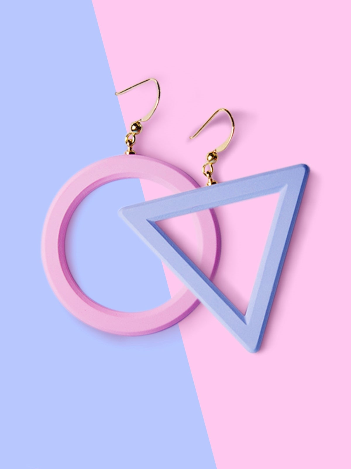 Geometric Round Triangle Earrings