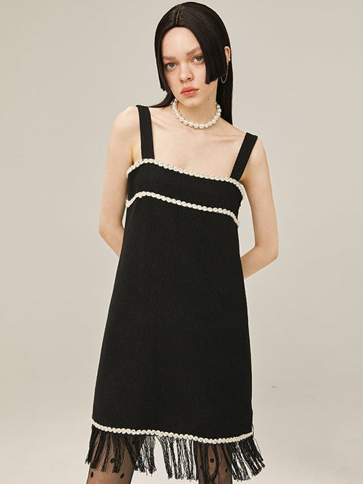 Retro Black Short Sling Dress