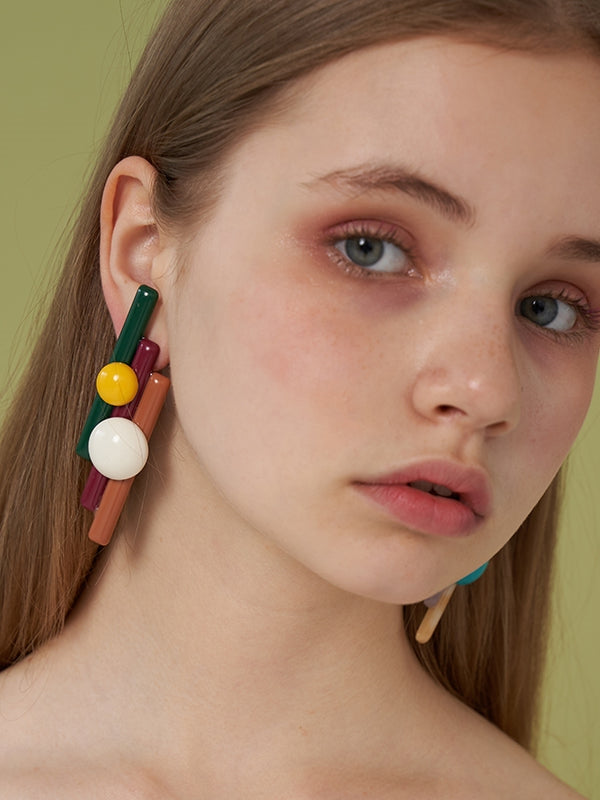 Pan Flute Contrast Color Earrings