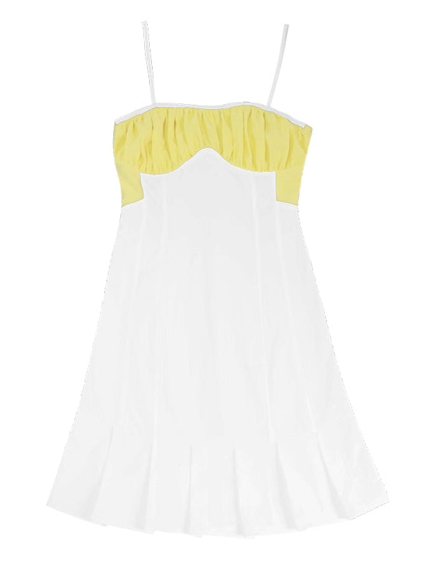 Sling Fitted Pleated Dress