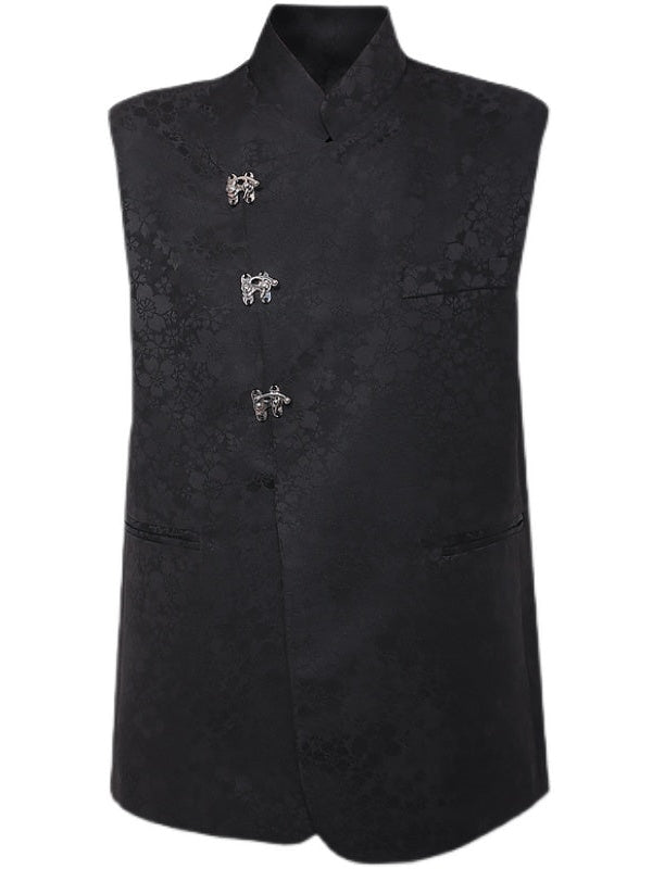 Chinese Stand Collar Jacquard Vest