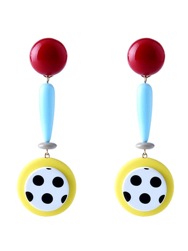 Polka Dot Geometric Earrings