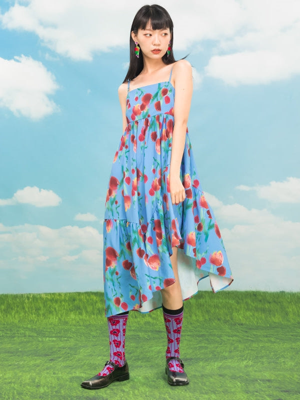 Tulip Pattern Suspender Dress