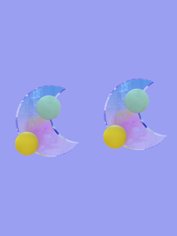 Streaming Light Star And Moon Earrings