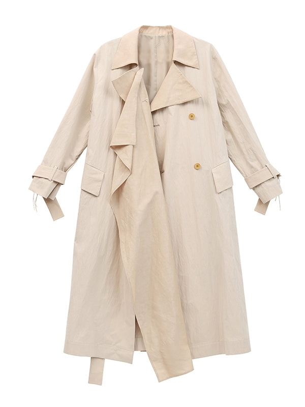 Patchwork langer Trenchcoat