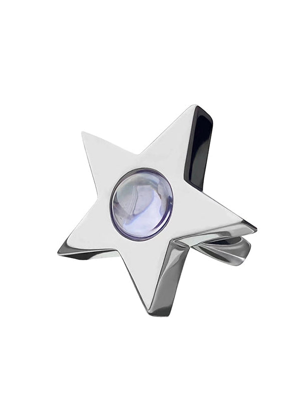 LILAC Zircon Three-dimensional pentagram Ring