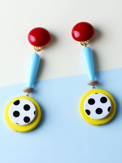 Polka Dot Geometric Earrings