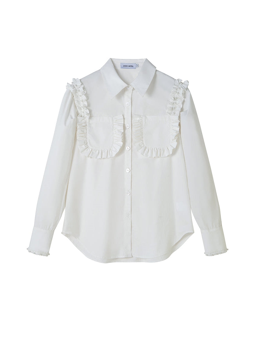 All-Match-Box-Sleeed Lace Shirt