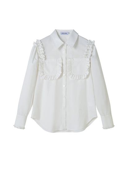 All-Match-Box-Sleeed Lace Shirt