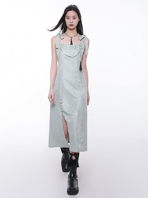 Jacquard Suspenders Dress