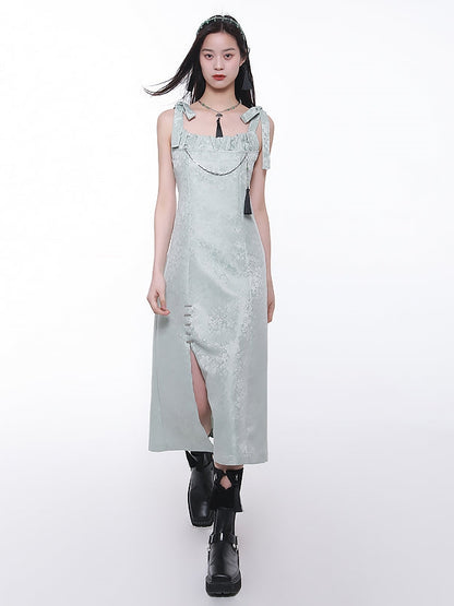 Jacquard Suspenders Dress