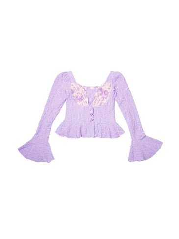 V-neck Ruffled Cardigan