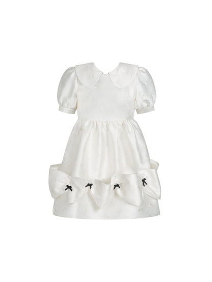 DOLL COLLAR GIRL PUFF SLEEVE DRESS