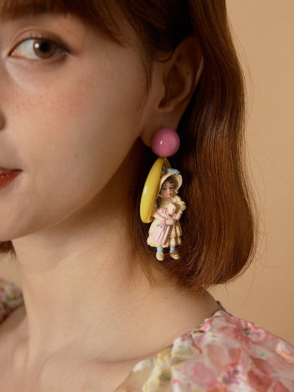 Antique Doll French Retro Earrings