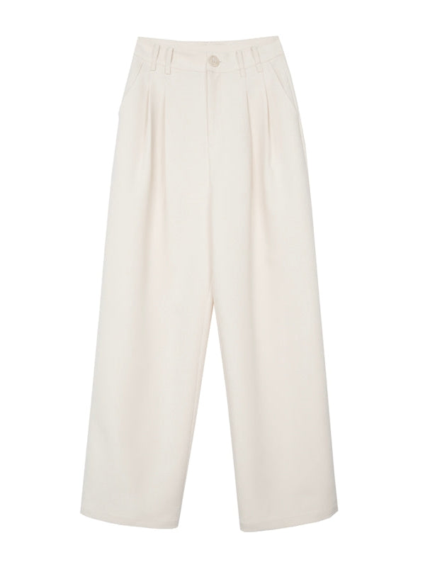 High-waisted Loose Straight Trousers