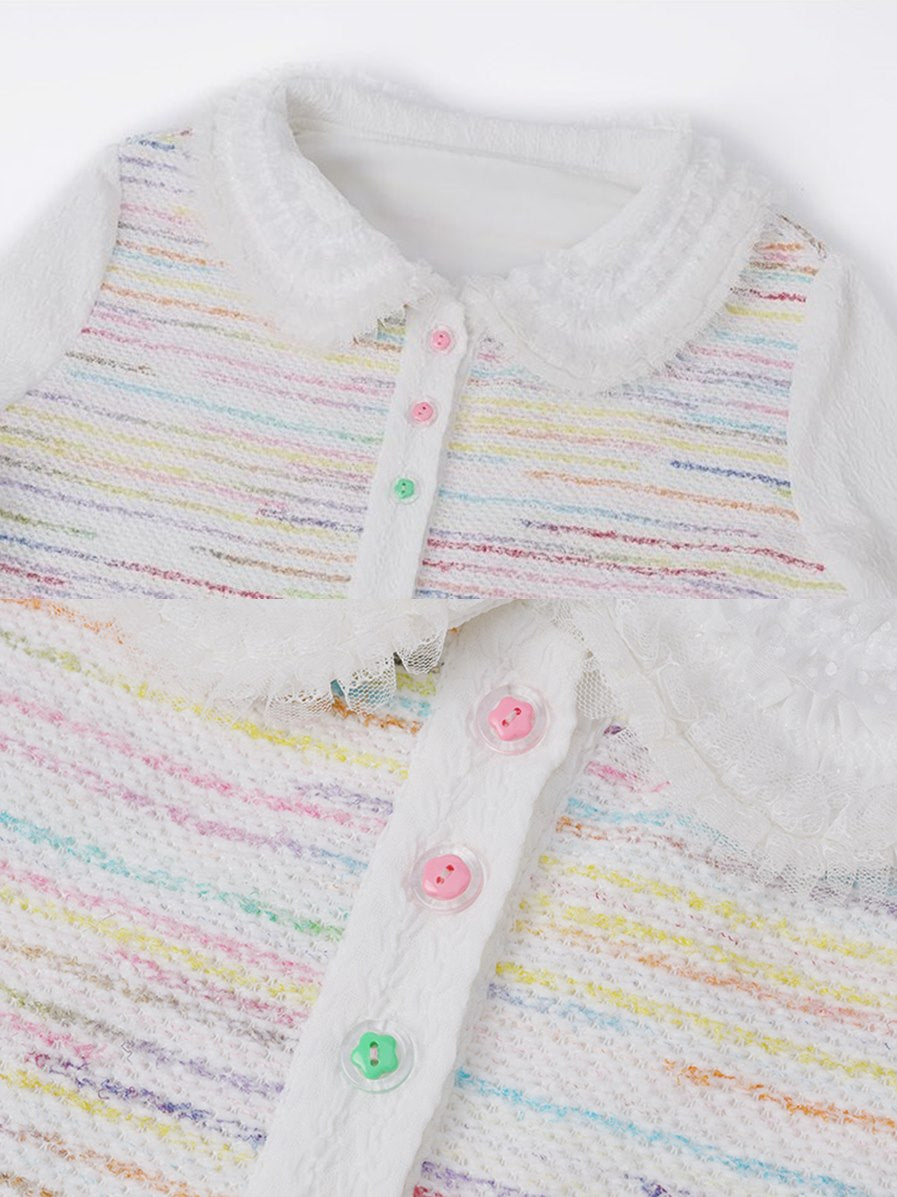 Tops pastel en tricot en dentelle Rainbow Frill